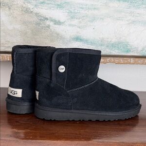 UGG Kids Black Suede Boots